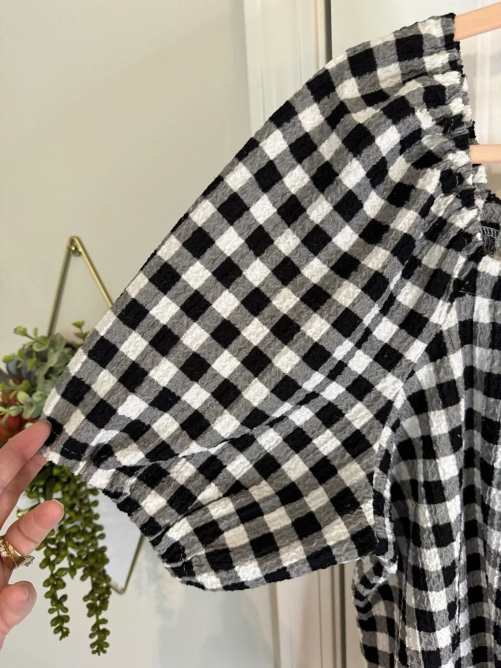 LOFT Plaid Boho Top - Picture 5 of 7